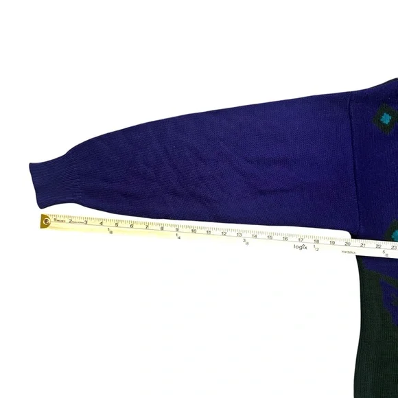 VTG Plain Jane by Sweet Baby Jane Purple, Pink and Green Knit Sweater Dress Sz M - Picture 6 of 10